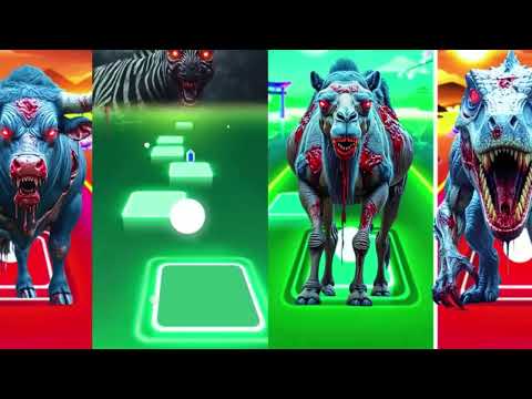 Zoombie Buffalo vs Zoombie Zebra vs Zoombie Camel vs Zoombie T-Rex