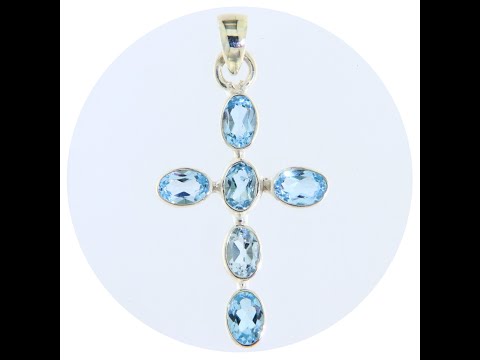Pandantiv Argint 925 Cruce Topaz Natural - Armonie si Luminozitate