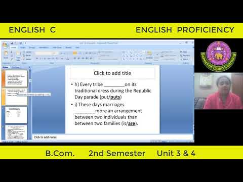 ENGLISH PROFICIENCY - UNIT 3 & 4 By - IRAM FATIMA