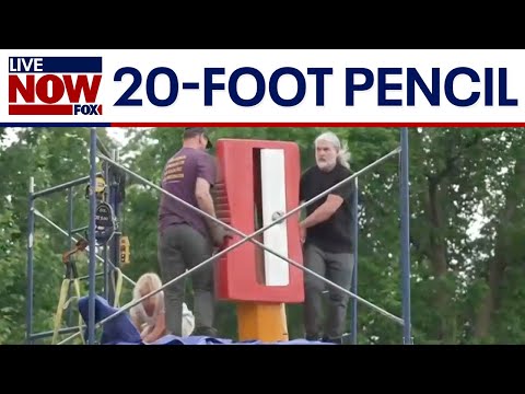Video | 20-foot pencil sharpening draws huge crowd in Minneapolis