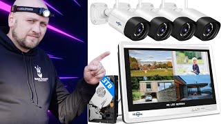 Funk Überwachungskamera Außen Innen mit Monitor Festplatte und Wlan