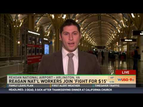 DC Airport Workers Join the "Fight For 15"