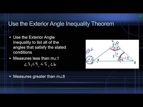 Use the Exterior Angle Inequality Theorem