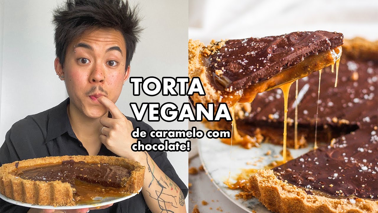TORTA DE CARAMELO SALGADO COM CHOCOLATE (VEGANA!)