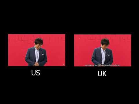 Nintendo Direct 04.09.2019 - SNES controller scene - UK vs US side by side comparison