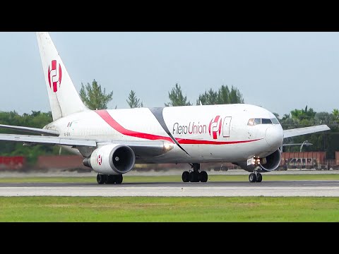 (4K) Close-up Heavy Planes take-off from Miami intl. airport - Great Plane spotting day!