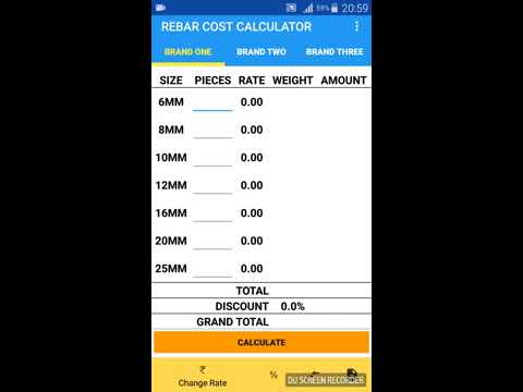 Steel TMT RebarCost Calculator Video