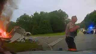 WATCH: Troup County deputy saves 2 people from car in flames