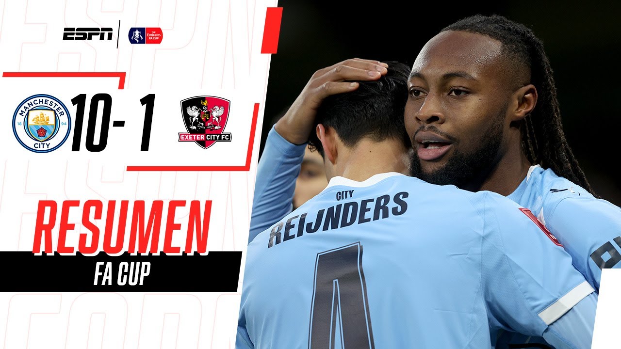 Y JUSTO HOY, 10/01, ¡EL CITY GANÓ POR ESE MISMO NÚMERO! | Manchester City 10-1 Exeter | RESUMEN