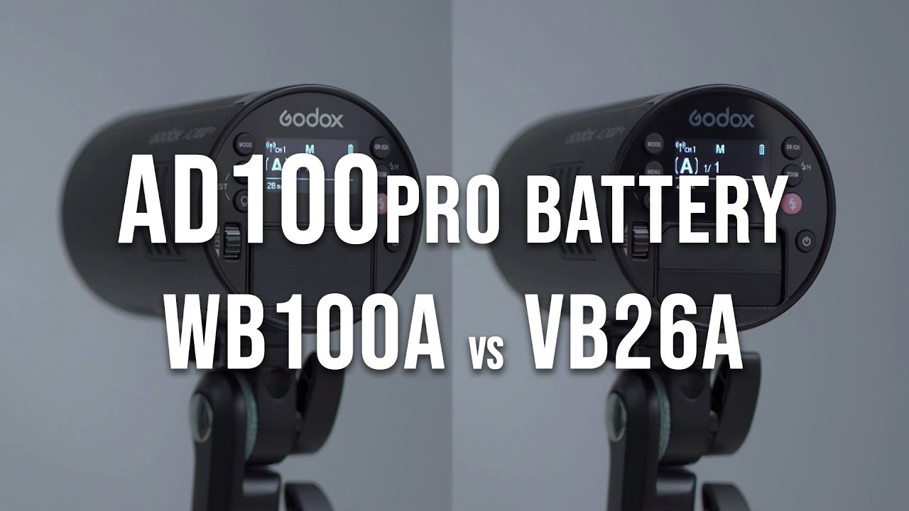 Power Godox AD100pro with V1 Battery - WB100 vs WB100A