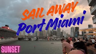 Sailing Away from Port Miami at Sunset | The Most Beautiful Departure - MSC World America