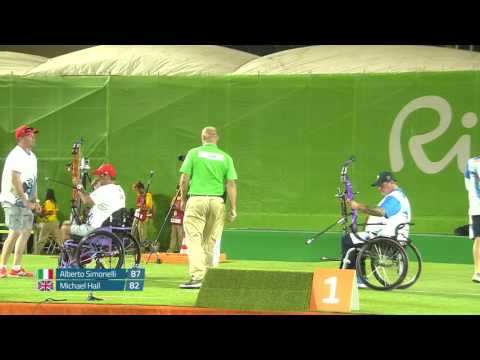 Men's Compound Open, quarter finals | Simonelli v Hall | Rio 2016 Paralympics