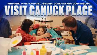 Co-Presidents Henrik and Daniel Sedin, and General Manager Ryan Johnson Visit Canuck Place