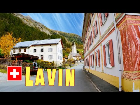 Switzerland Lavin village | Walk to a beautiful mountain village I 4K