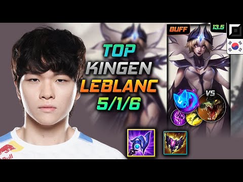 Kingen Top LeBlanc Build Luden's Tempest Summon Aery - LeBlanc Top vs Renekton - LOL KR 13.5