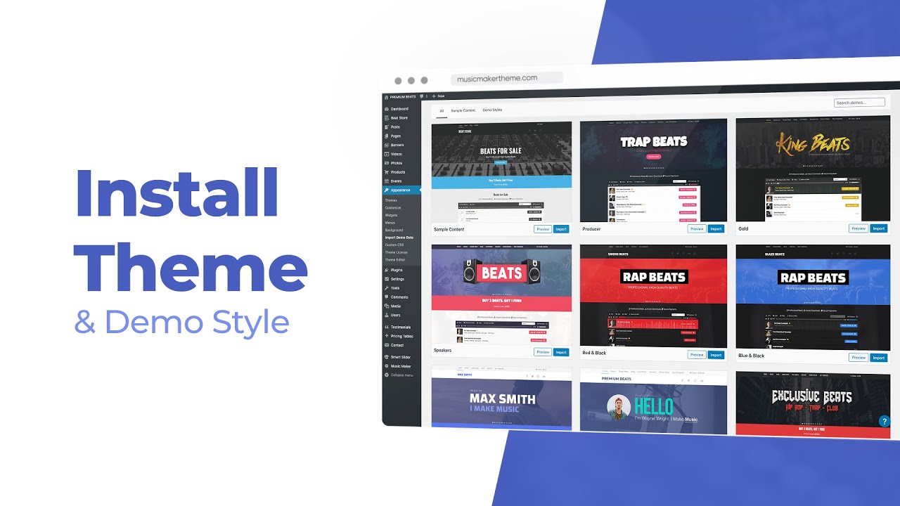 Install Theme & Import Demo Style