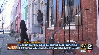 Police: Suspect arrested in Baltimore rape, shooting