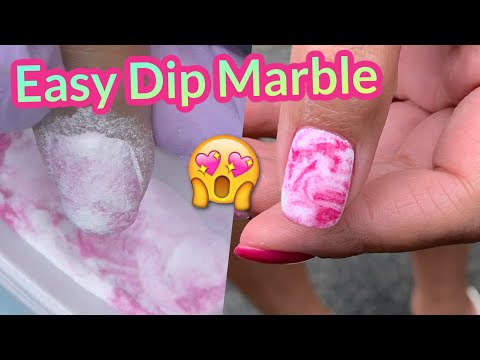 Dip Powder Marble Nail art Tutorial – EASY!