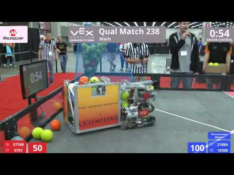 VEX Worlds 2016 - VRC High School - Math - Qual 238 (5776B 8757) 179 vs 237 (2188A 10300)