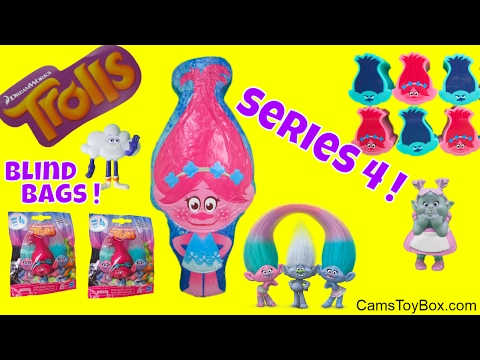 Series 4 Blind Bags Dreamworks Trolls Poppy Branch Heads Toys Surprises Names Fun Characters Video