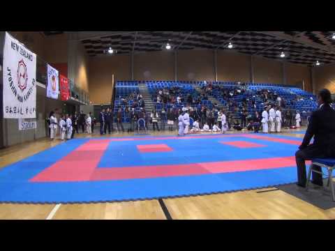 knz nats 12 07 2015 tatami-1 6  9yrs male & female team kata 01 pinan nidan - heian godan