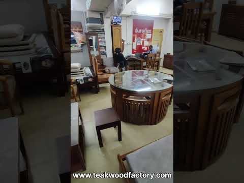 4 seater vikram teakwood dining table set and chair