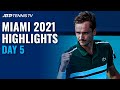 Medvedev Drama; Sinner battles Khachanov | Miami 2021 Day 5 Highlights