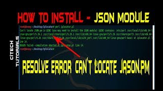 How to install JSON module in kali linux and Resolve error JSON.pm For Perl
