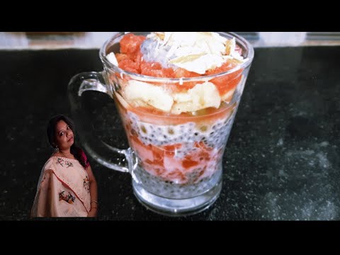 Sabja seeds Fruits Salad/ Mixed Fruits salad/summer/@srujana