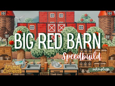 Big Red Barn | ACNH Speedbuild | Perception Build | Animal Crossing New Horizons | sahmplays