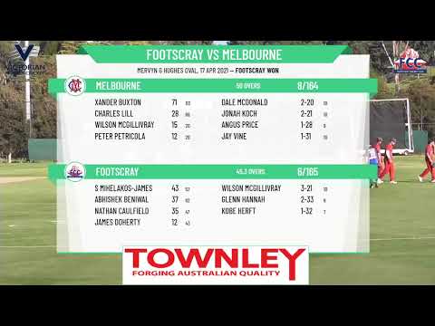 VCA Kookaburra Men's Premier Seconds Grand Final - Footscray v Melbourne