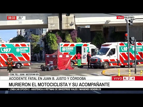 🔴 AHORA🔴 TRÁGICO ACCIDENTE EN AV. CÓRDOBA Y JUAN B. JUSTO: CHOCARON UNA MOTO Y UN COLECTIVO