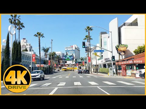 Driving Tour of Sunset Blvd (Hollywood to Sunset Strip)[4K]