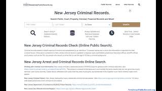 New Jersey Criminal Records (Lookup Public / Arrest - Free Online Search)