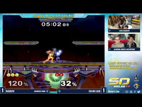 Last Stock SD #24 - Rudolph (Sheik) vs Lock (Samus) - SSBM Winners Finals - Melee