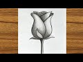 How to draw a beautiful rose || Very easy pencil drawing || Beginners drawing tutorials step by step