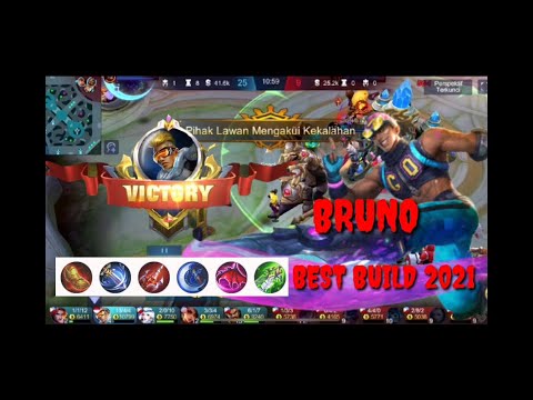 BRUNO BEST BUILD 2021 - MLBB TOP GLOBAL BRUNO - BRUNO MVP