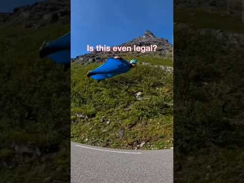 The craziest wingsuit basejump ever | The Skydiving Channel #shorts #wingsuit #basejumping