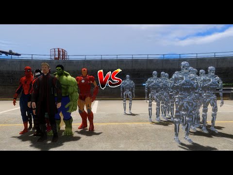 THE AVENGERS VS TERMINATOR ARMY - EPIC BATTLE