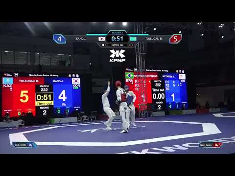 222 Quarterfinals M  80kg KOR KANG J  KAZ TOLEUGALI B  PGM
