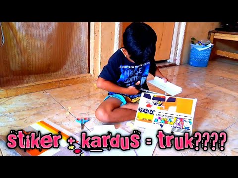 Miniatur Truk Kardus | tantangan untuk dimas buat papercraft dengan kardus | truk oleng dari kardus