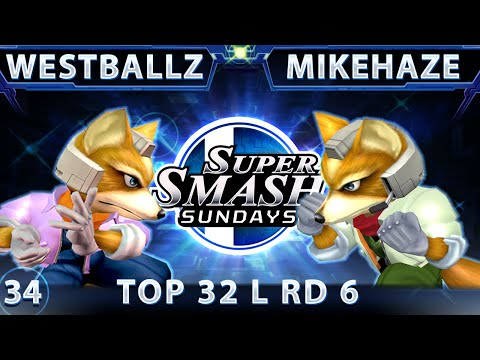 SSS 34 - Westballz (Fox) Vs. Mike Haze (Fox) SSBM - Losers Top 8 - Smash Melee