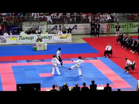 Ri Hyang v Amaliya Koleva. -57kg Female Sparring Final 2013 ITF World Championshipsl
