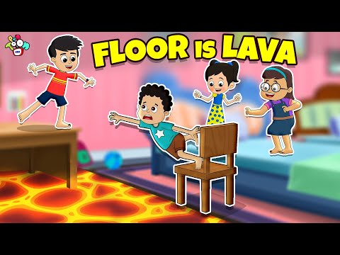 FLOOR IS LAVA | Fun Game Challenge | 24hrs Challenge | Hindi Kahaniya | PunToon Kids