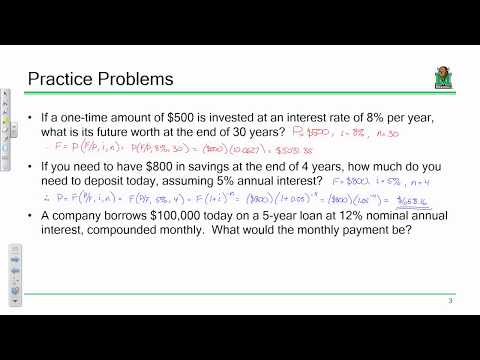 FE Exam Review:  Engineering Economics (2018.09.12)