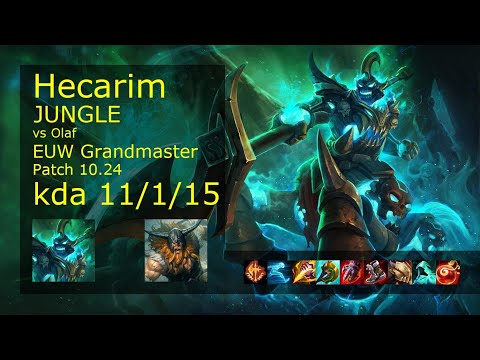 Hecarim vs Olaf Jungle - EUW Grandmaster 11/1/15 Patch 10.24 Gameplay