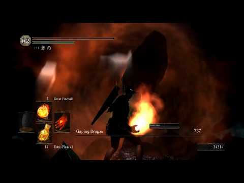 [Dark Souls 1] Giant Scythe Pyro vs Gaping Dragon (Lv70 40 Dex build)