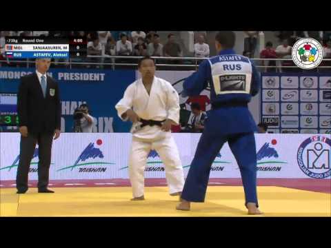 Miyaragchaa SANJAASUREN (MGL) Vs Aleksei ASTAFEV (RUS) - Judo Grand Prix Ulaanbaatar 2014 [-73kg]