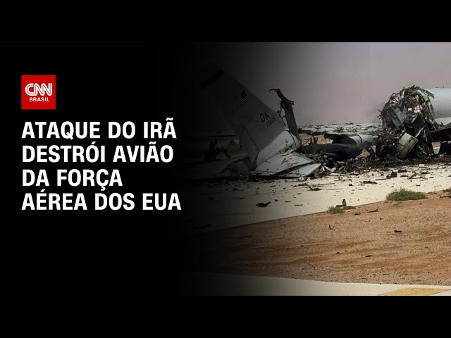 Imagens mostram aeronave de radar dos EUA destruída em ataque iraniano | CNN NOVO DIA