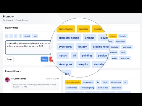 Midjourney Prompt Builder - Create + Organize AI Image Generation Prompts - It's a CRM for Prompts!